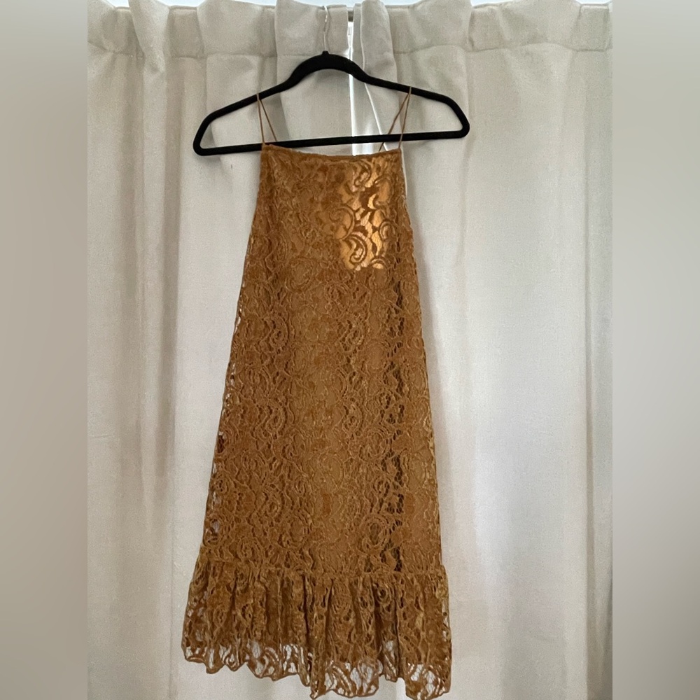 Free People Golden Velvet Dress